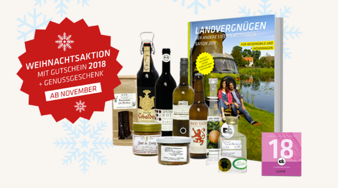 Landvergnügen 2018, Weihnachtsgutschein +  (gratis) Genussgeschenk