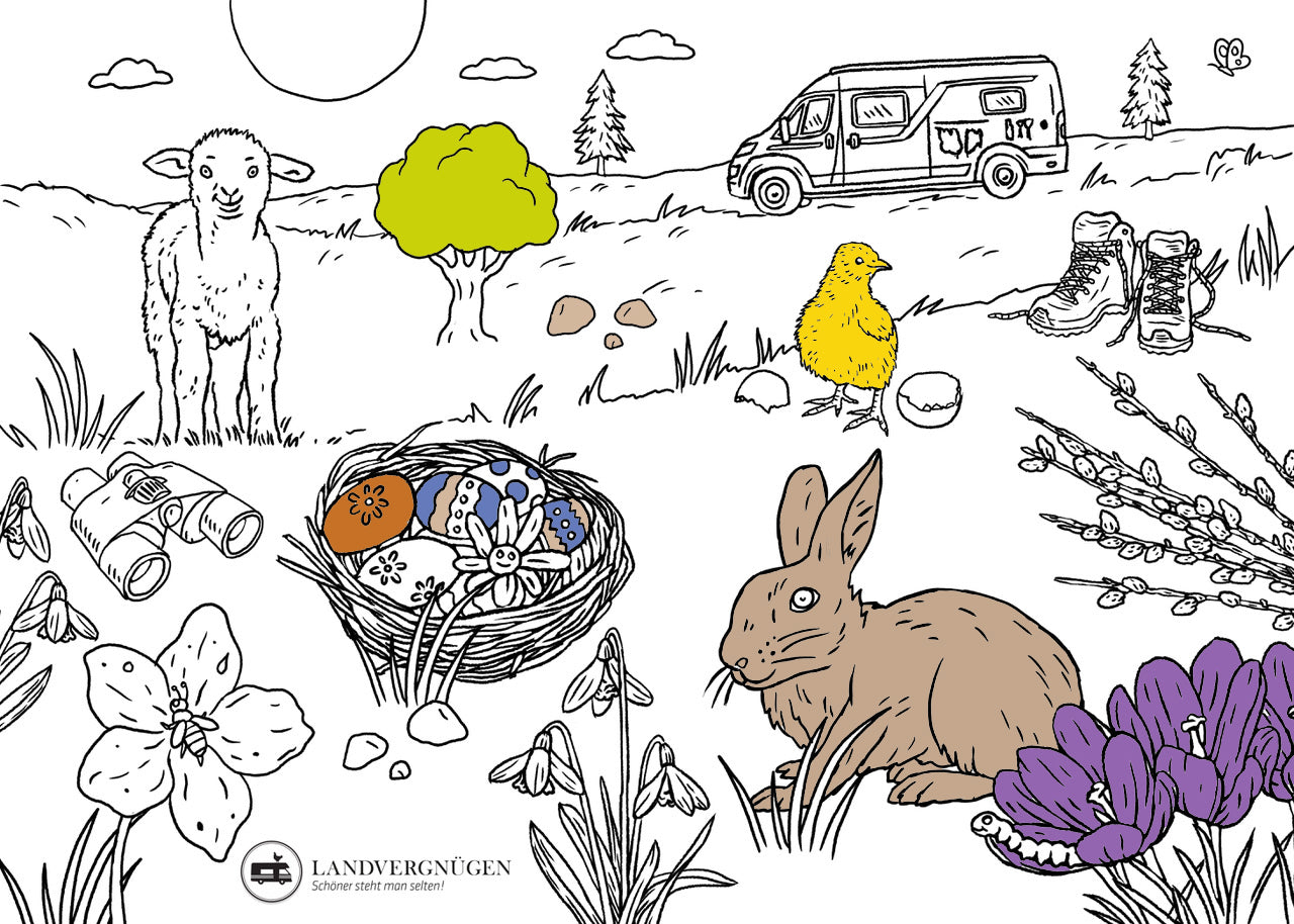 Landvergnügen-Ostergrüße ausmalen und gewinnen!