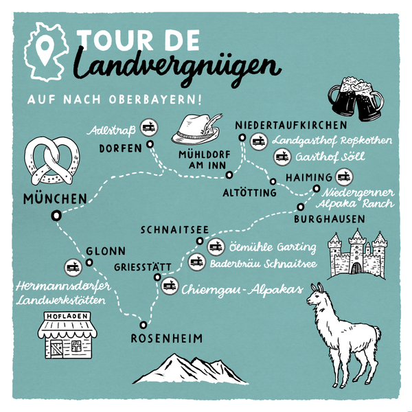 Tour de Landvergnügen: Berge, Burgen und Alpakas