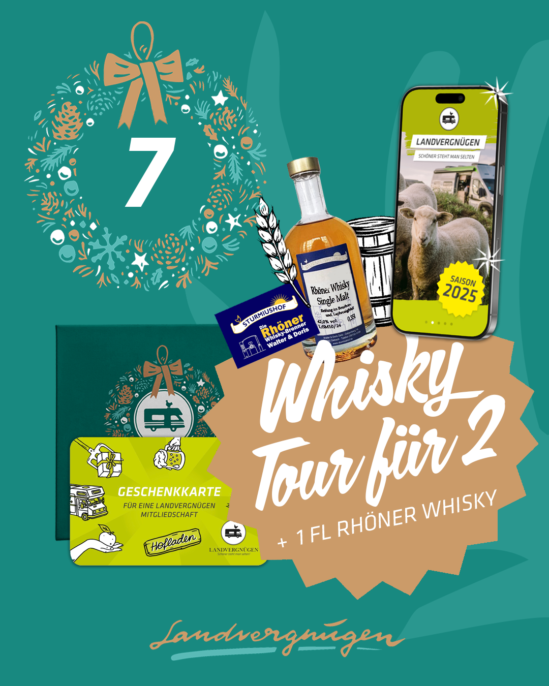 #7: Landvergnügen-Geschenkkarte + Erlebnis-Whiskytour für 2