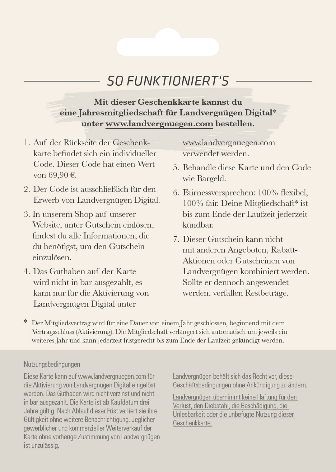 Landvergnügen Geschenkkarte